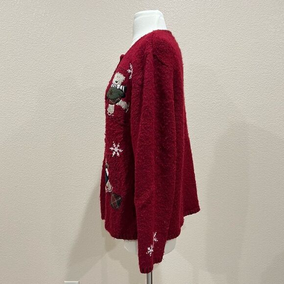 Croft & Barrow Skating Bears Silk Wool Sweater Size XL - Picture 3 of 13